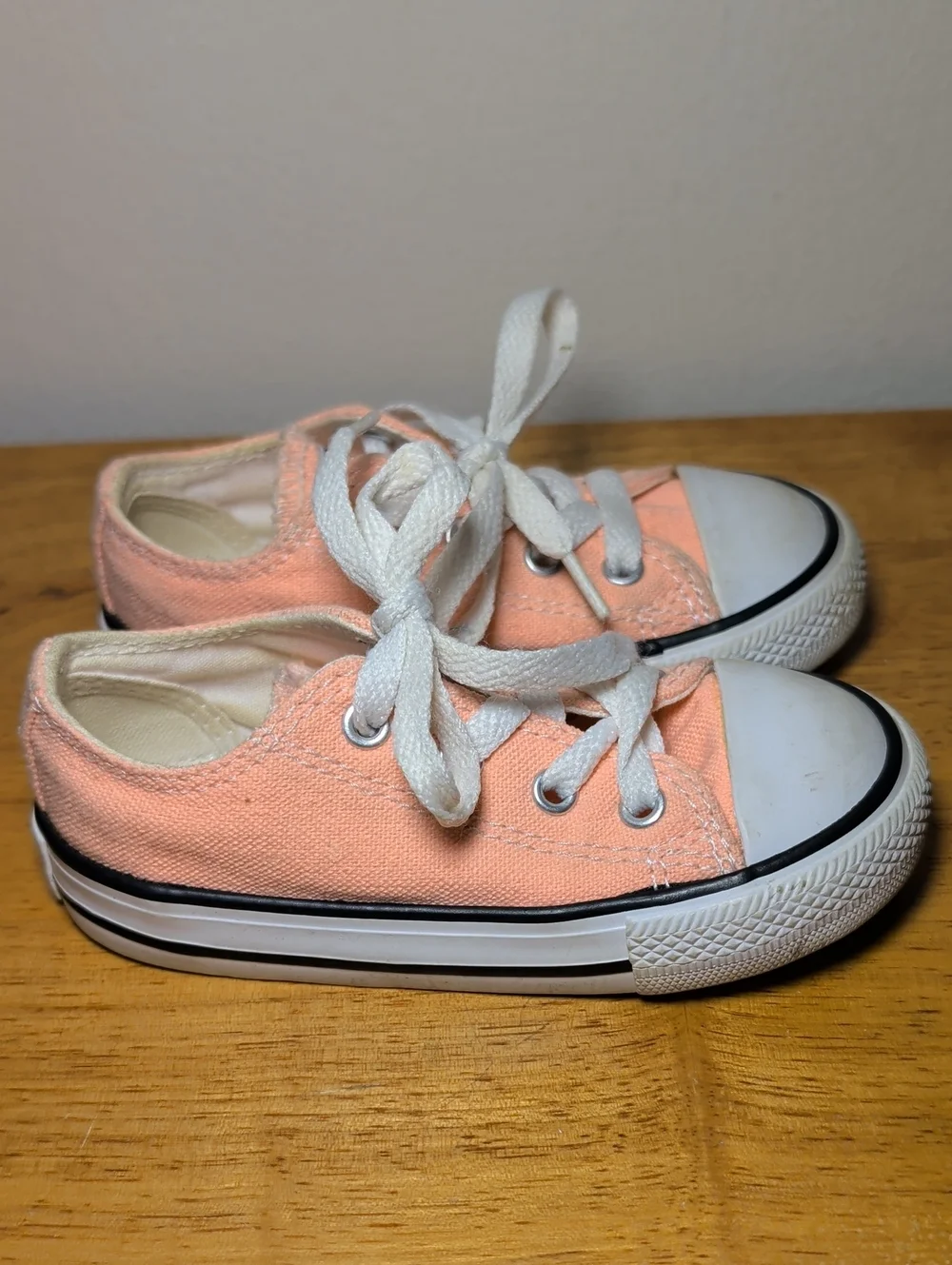 Converse All Stars Neon Orange Sneakers Skater Grunge Unisex Toddler Size 7